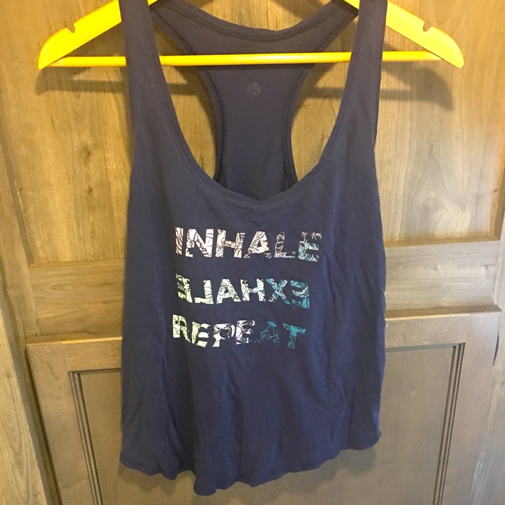 Lululemon love tank 8 - navy blue inhale exhale